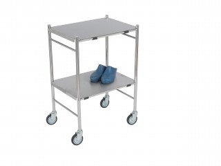 Instrument & Dressing Trolley With Flat Reversible Shelves 600mm x 450mm
