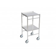 Instrument & Dressing Trolley With Flat Reversible Shelves & Buffers 450mm x 450mm